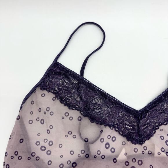 Y2K Whimsigoth Fairy Grunge Coquette Sheer Intimate Camisole Tank Top Purple M - Picture 7 of 12